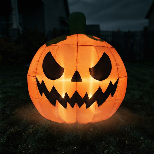 10FT Tall Halloween Giant Inflatables Pumpkin with Built-In LED Lights Outdoor Decorations, Halloween Blow up Pumpkin